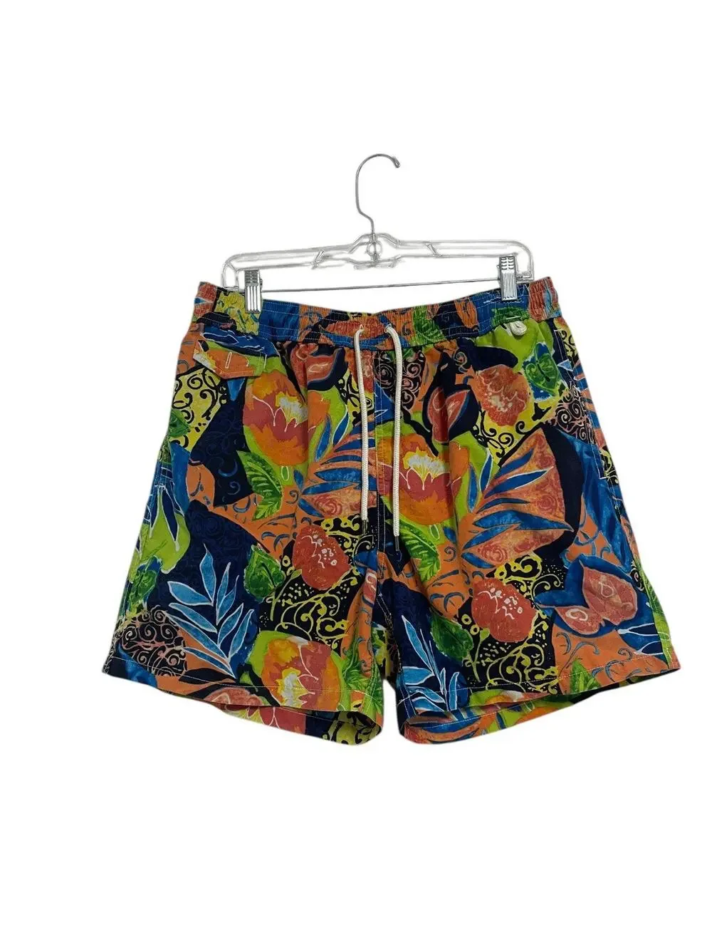 Polo Ralph Lauren Swim Trunks Floral Hawaiian Tropical Beach 5.5” Size Large